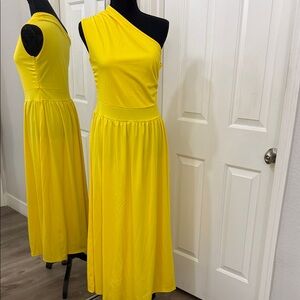 One-Shoulder Yellow Women’s Dress